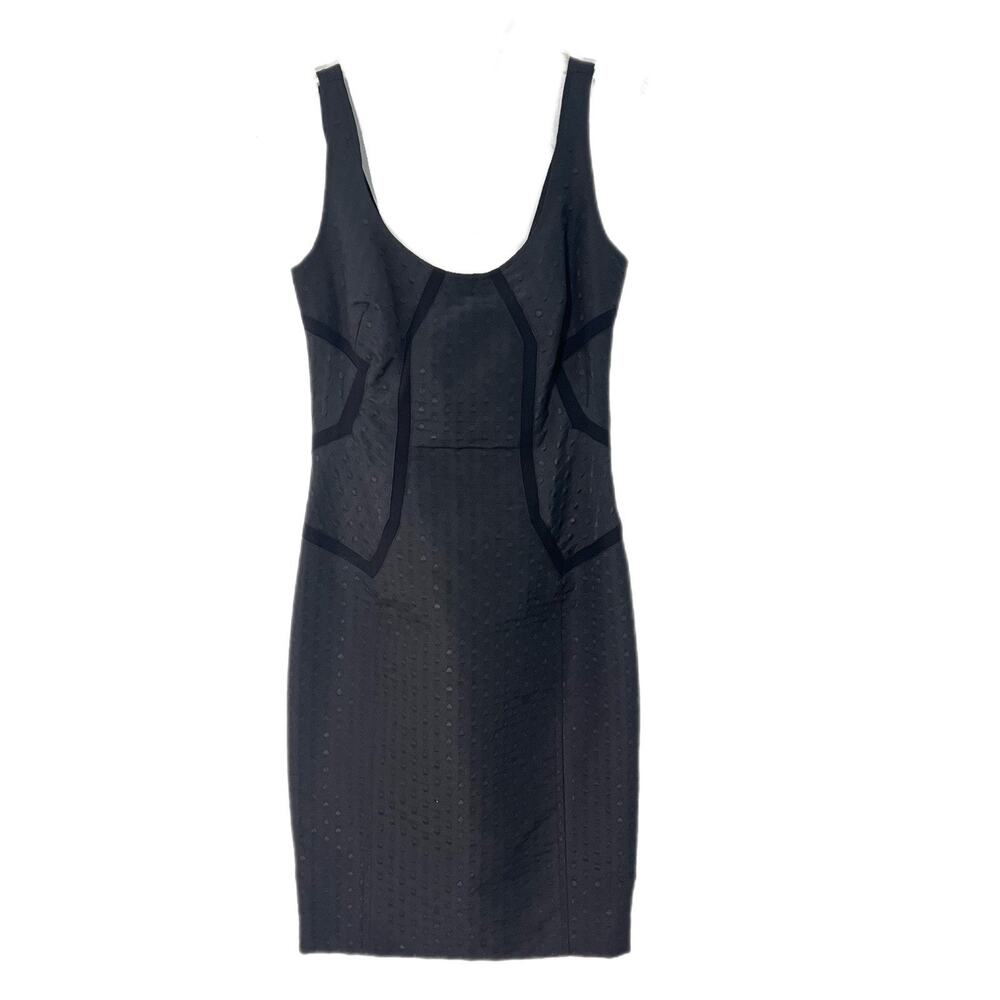 Diane Von Furstenberg Tonia Polka Dot Sleeveless Bodycon Dress Womens Size 6 LBD